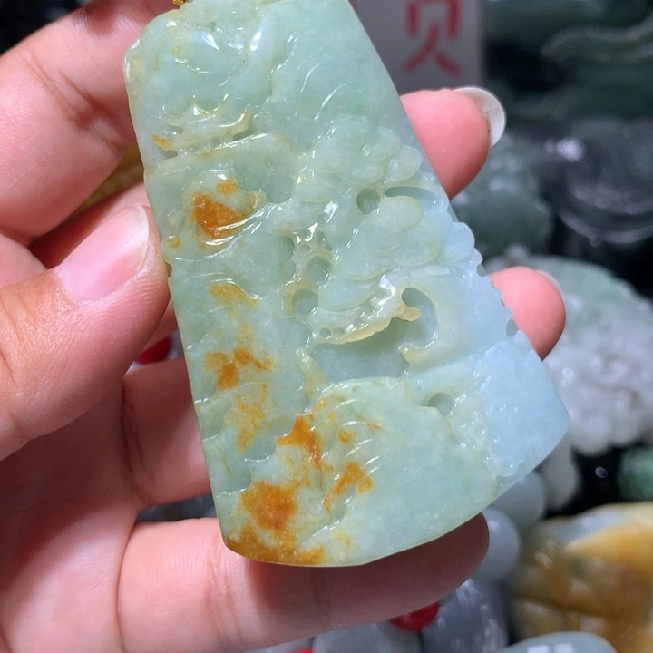 翡翠未镶嵌颈饰保真天然A货翡翠