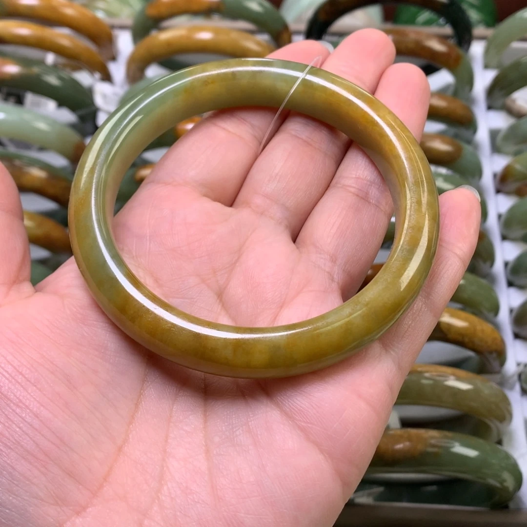 和田玉未镶嵌手镯64_65口径