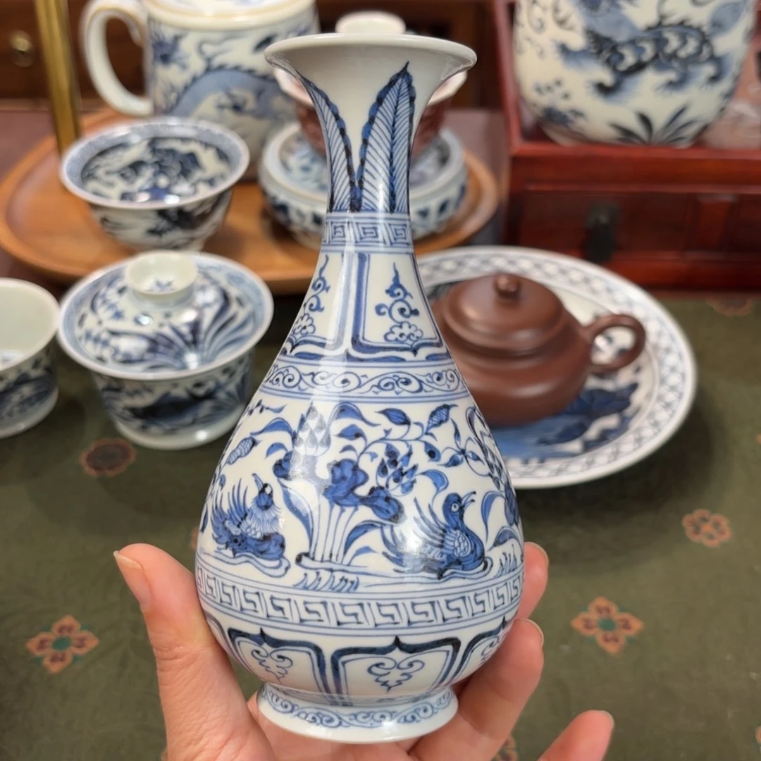 陶鸳鸯小瓶博陵造物