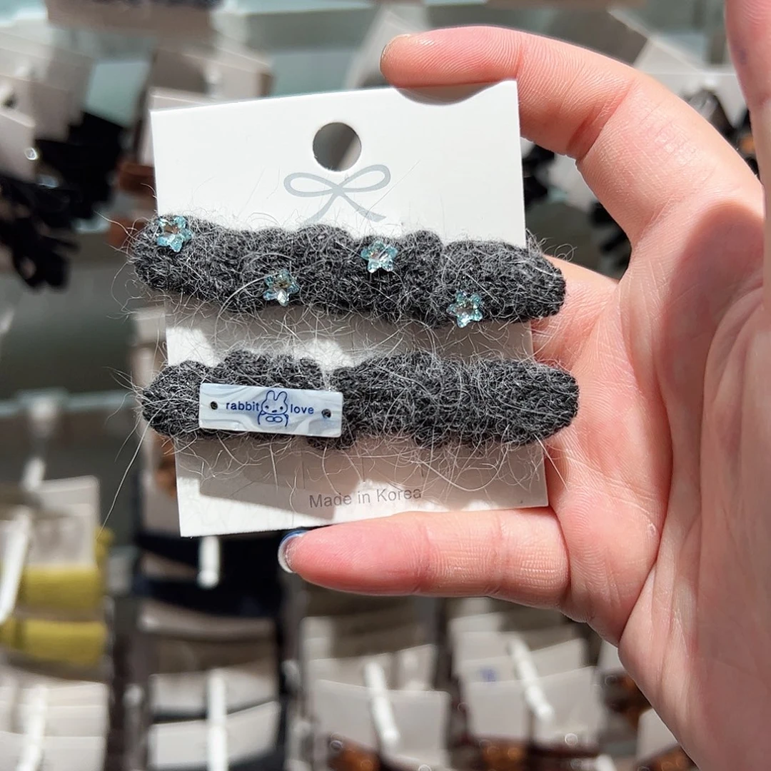 非金属布艺灰色五角星压夹