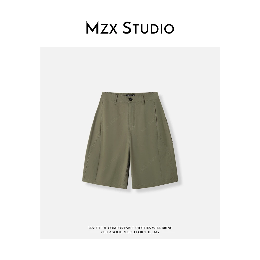 MZX夏季高腰拼接纯色百搭弯刀裤阔腿KZ8693-A