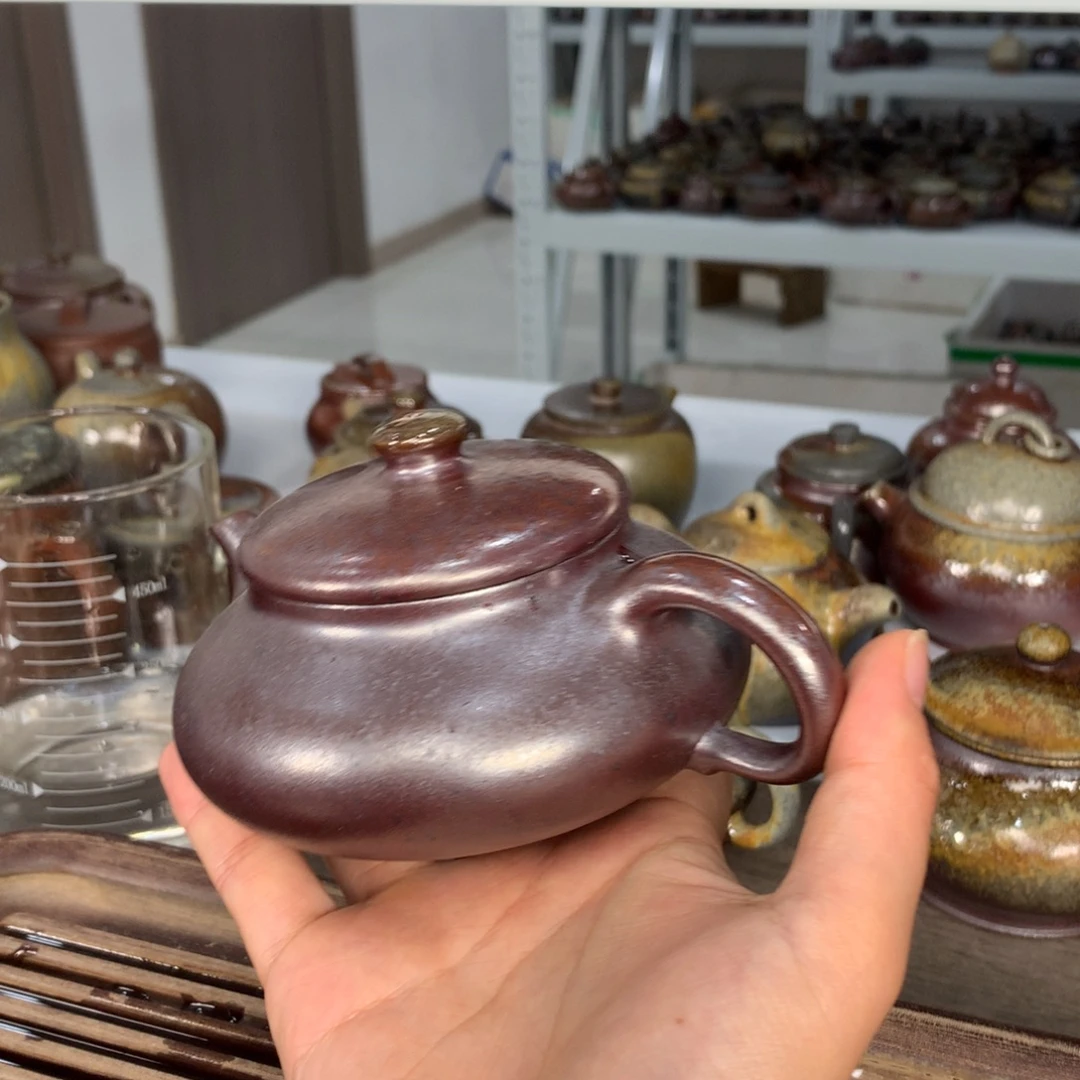 茶壶紫砂纯自然柴烧