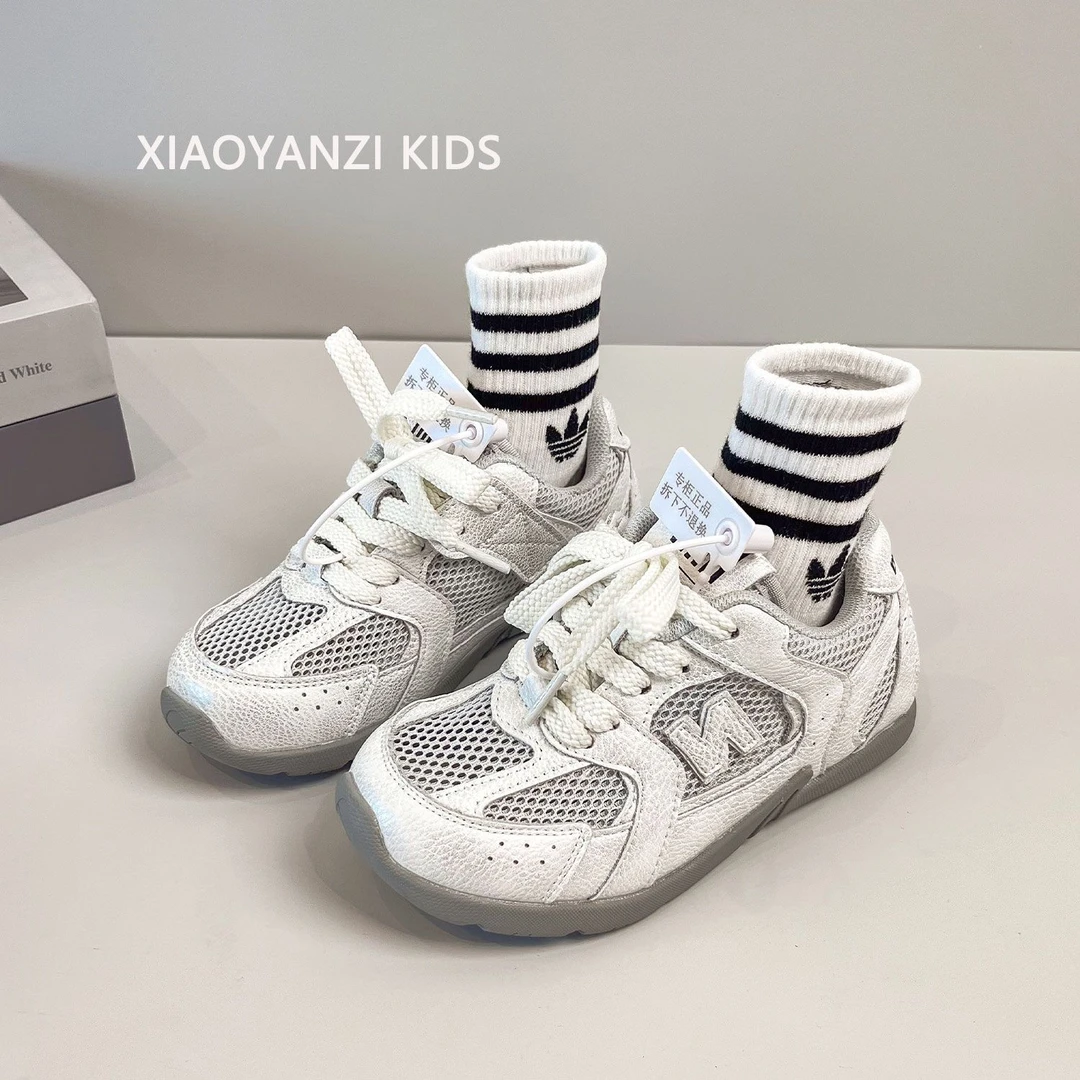 儿童透气运动鞋2025春季新款女童德训男童网面软底休闲鞋夏季潮牌