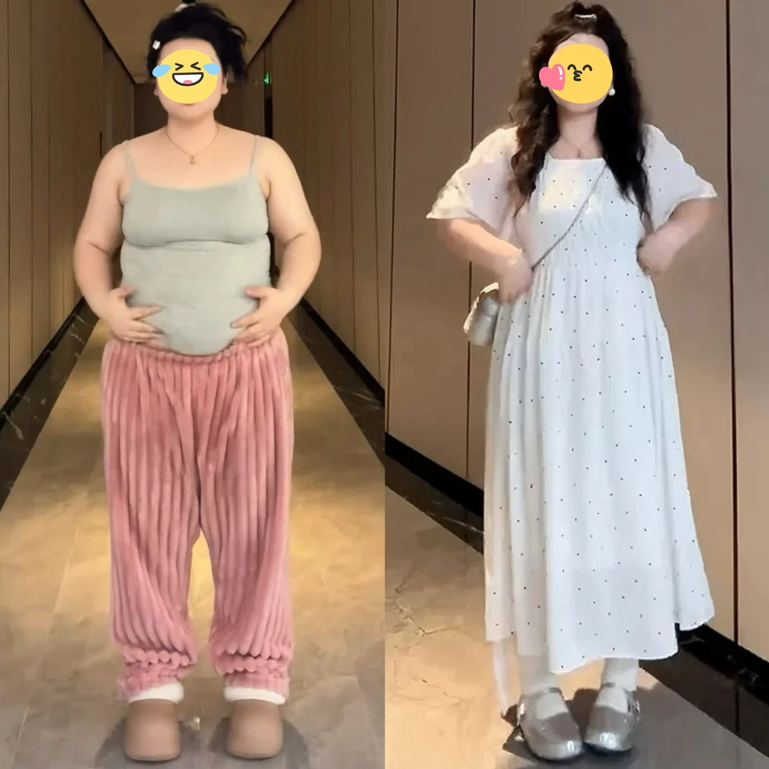 大码法式方领波点短袖连衣裙女夏季胖mm收腰梨形身材显瘦气质裙子