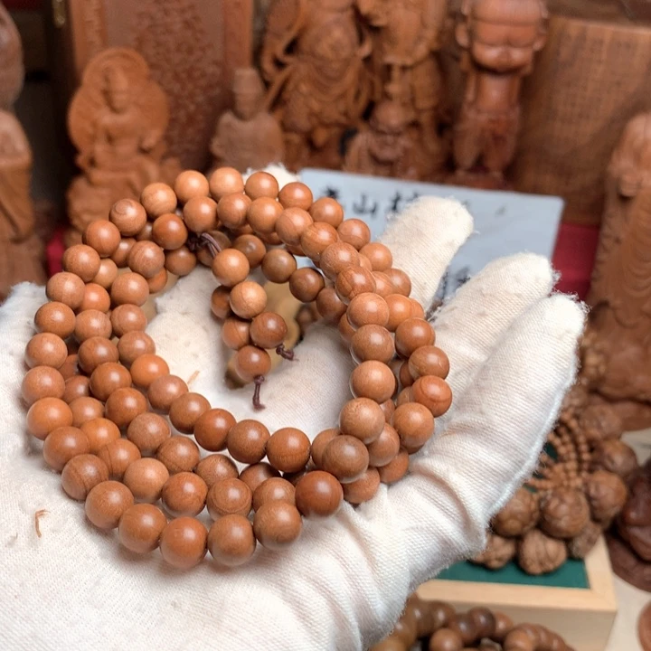 檀香木手串/手链老山檀0.8多圈顺纹微瑕