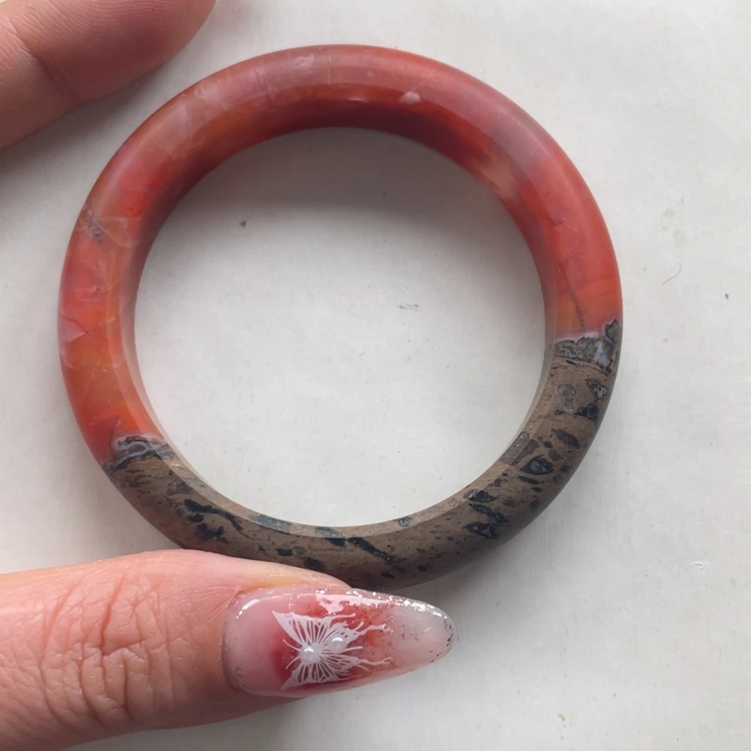 南红玛瑙保山南红手镯52+未镶嵌