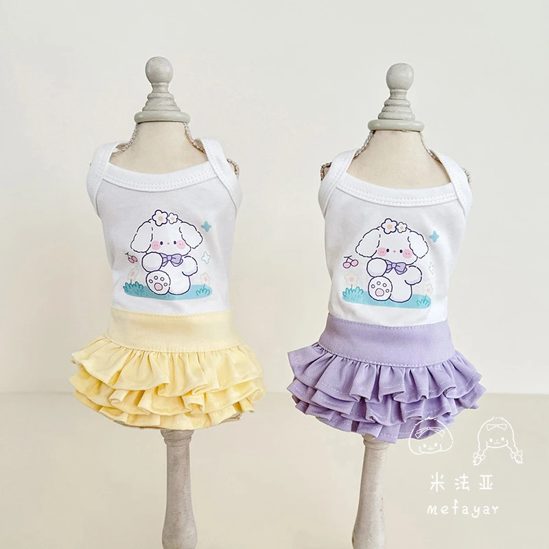 春夏宠物狗狗吊带裙薄款花边设计猫咪背心衣服