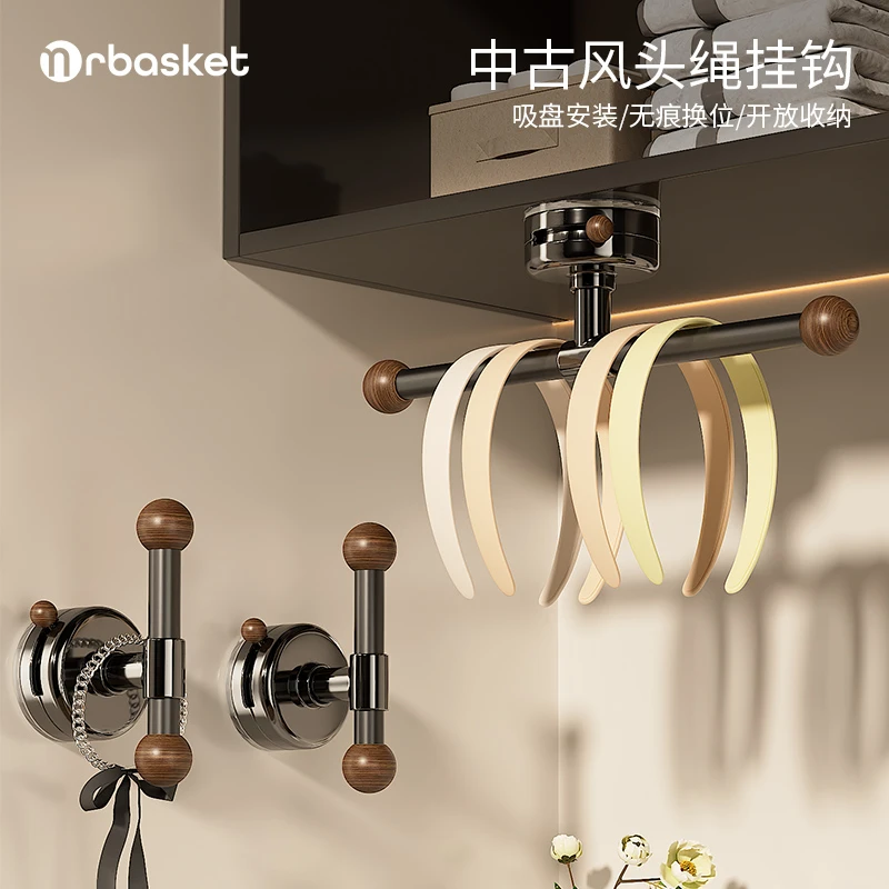 吸盘头绳挂钩免打孔壁挂浴室发饰皮筋收纳架卫生间强承重发圈粘钩