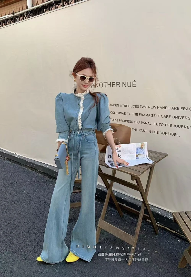 【衣】【梅梅】2025新款牛仔裤女高腰时尚百搭水洗破洞修身潮流