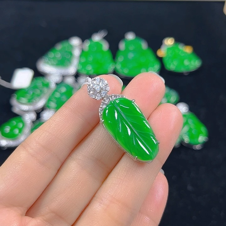 翡翠银S925镶嵌吊坠(不含链)