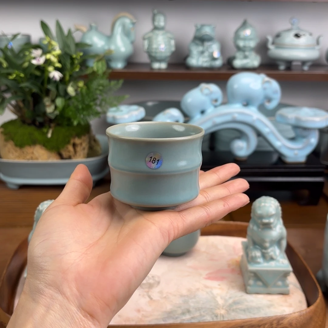 编号181仿古釉竹节杯一级品