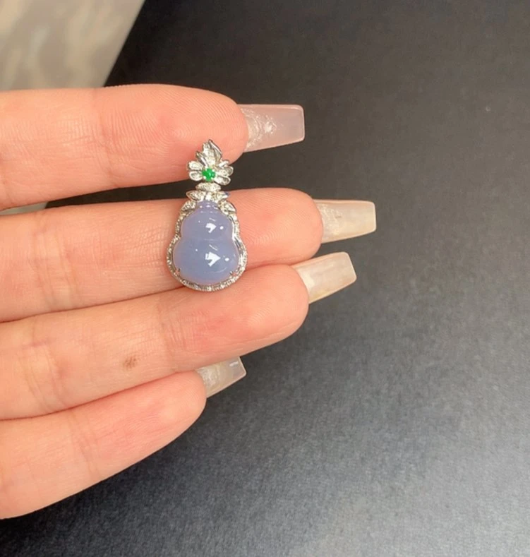 翡翠18K金葫芦吊坠-8-6299多样性发其一