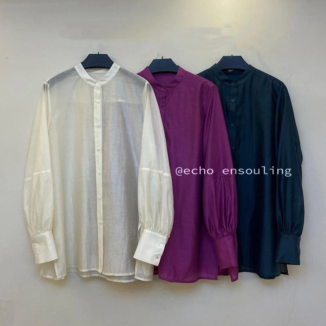 E21154｜天丝气质款圆领休闲百搭衬衫｜点物赋灵