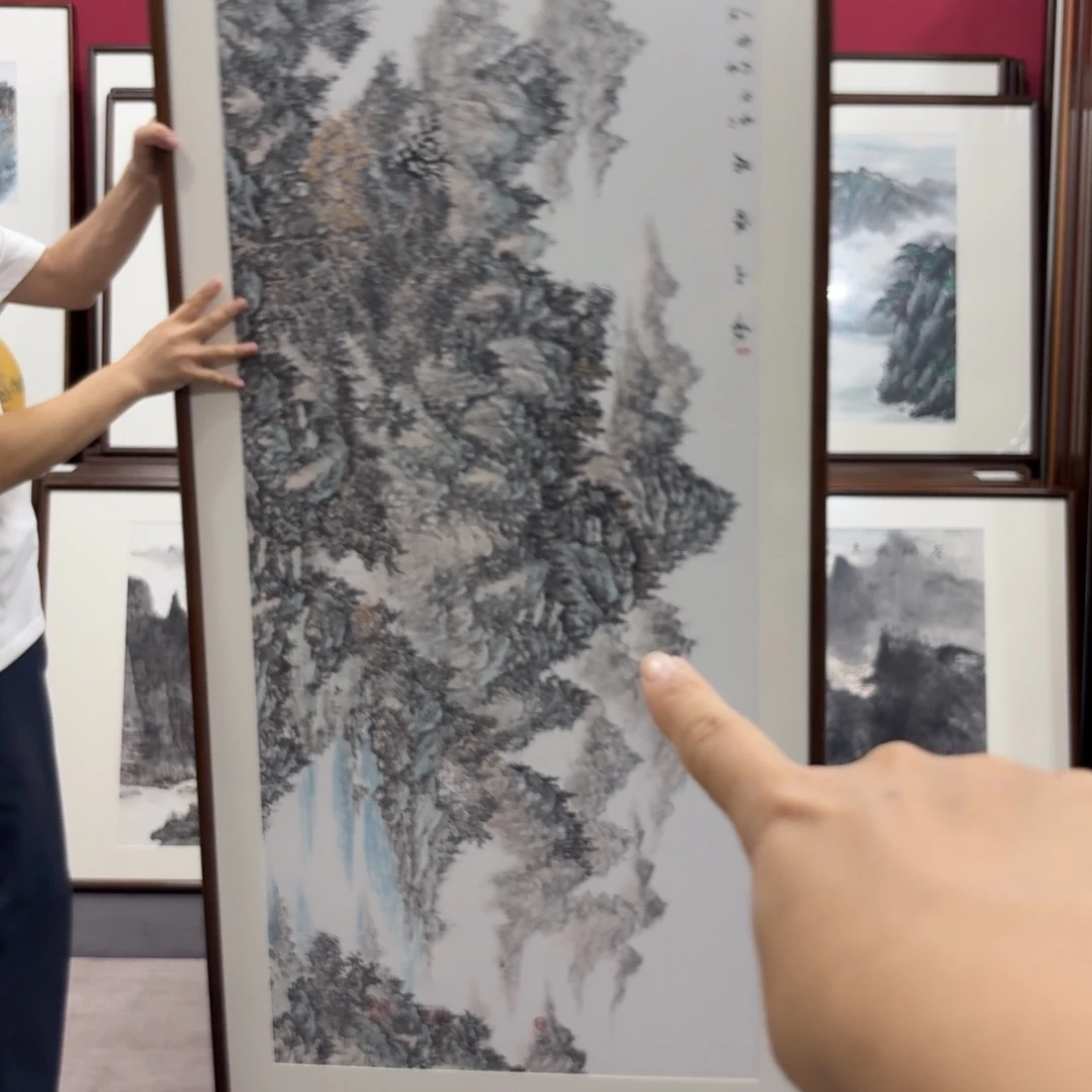 鹿***谷国画手绘作品带210/80
