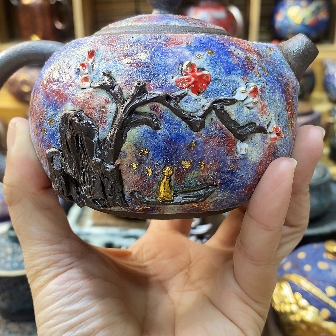 粗陶柴烧志野茶器