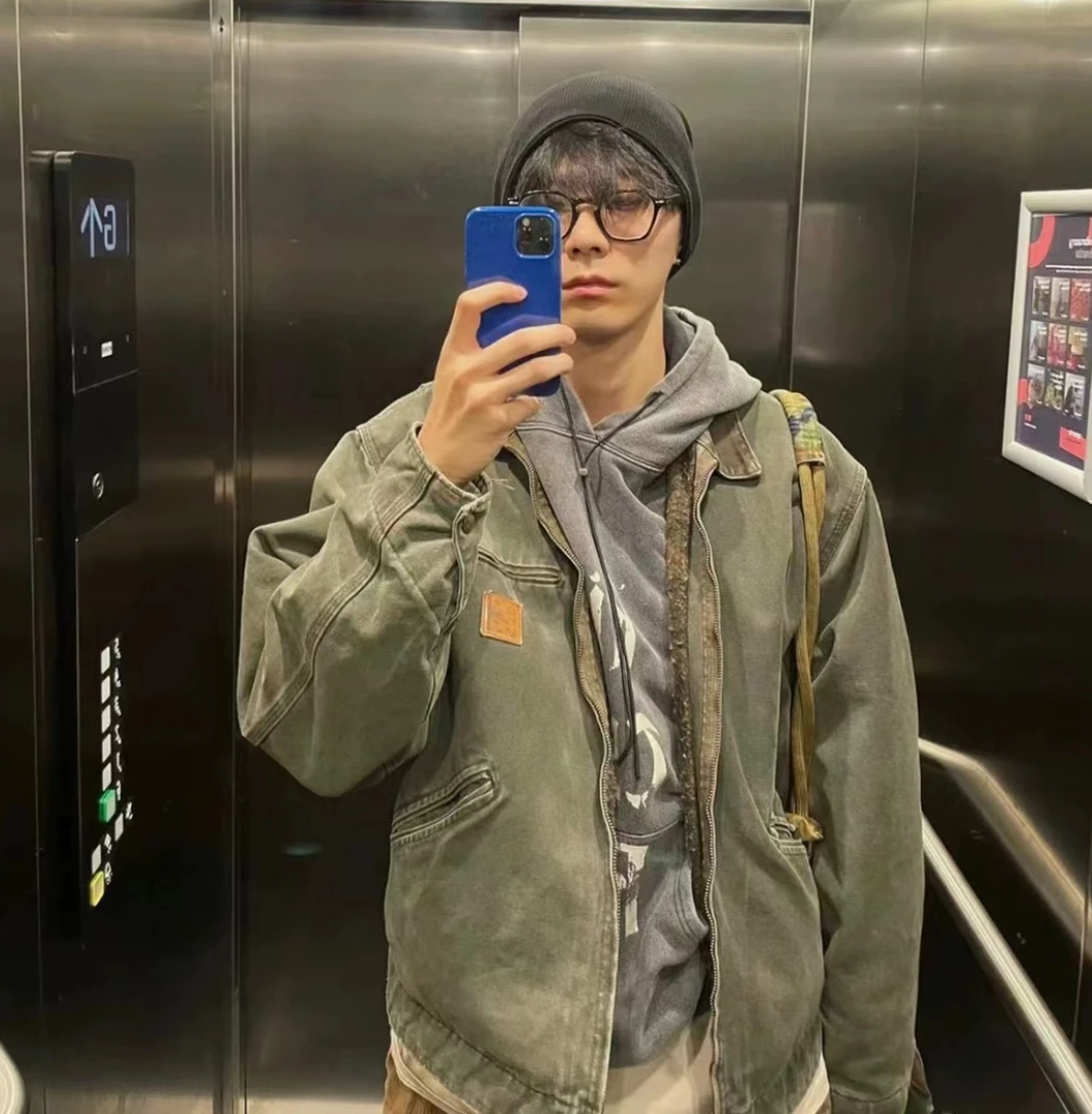 重磅水洗复古做旧底特律工装J01风格J97夹克休闲外套美式百搭