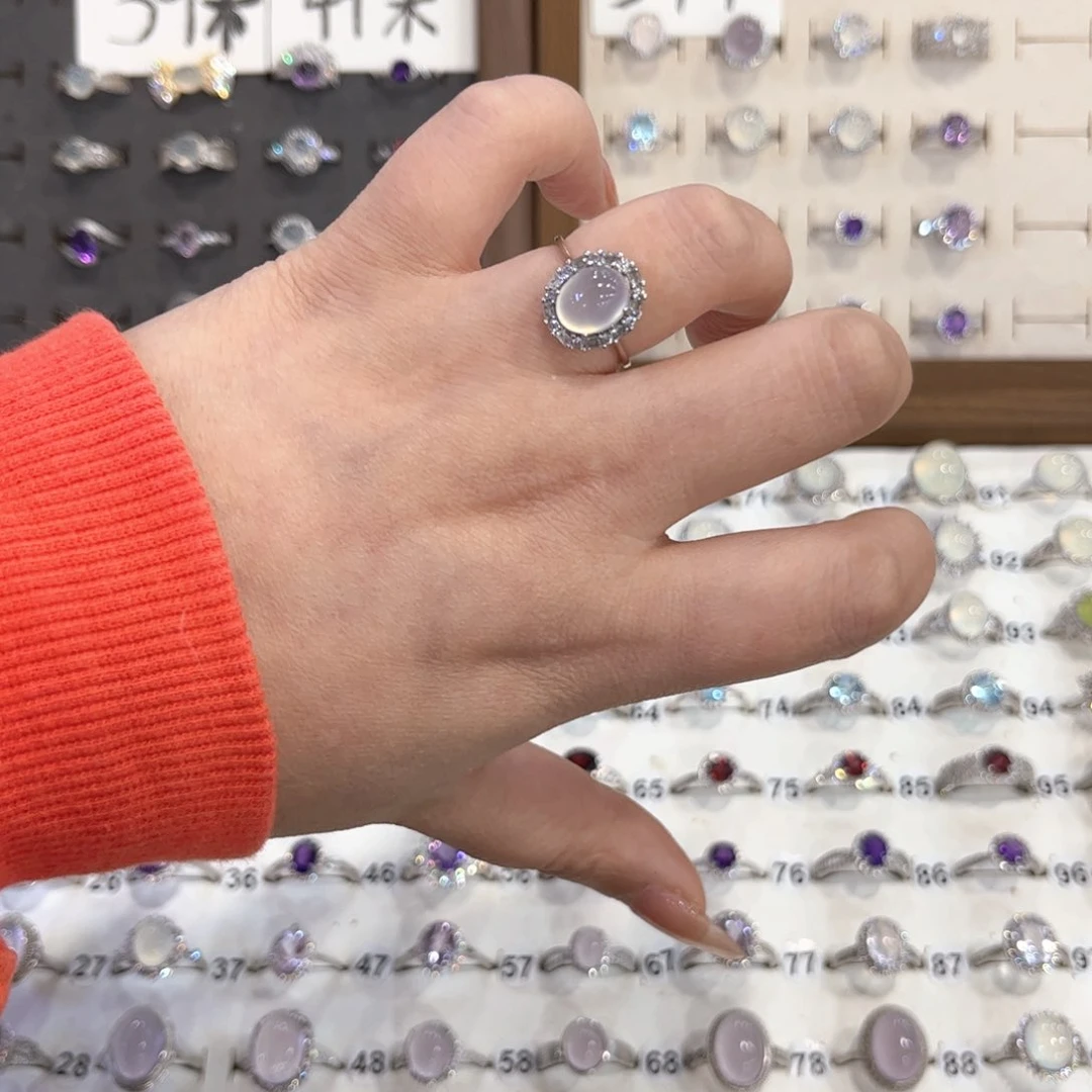 银S925镶嵌岫玉戒指?****࿐