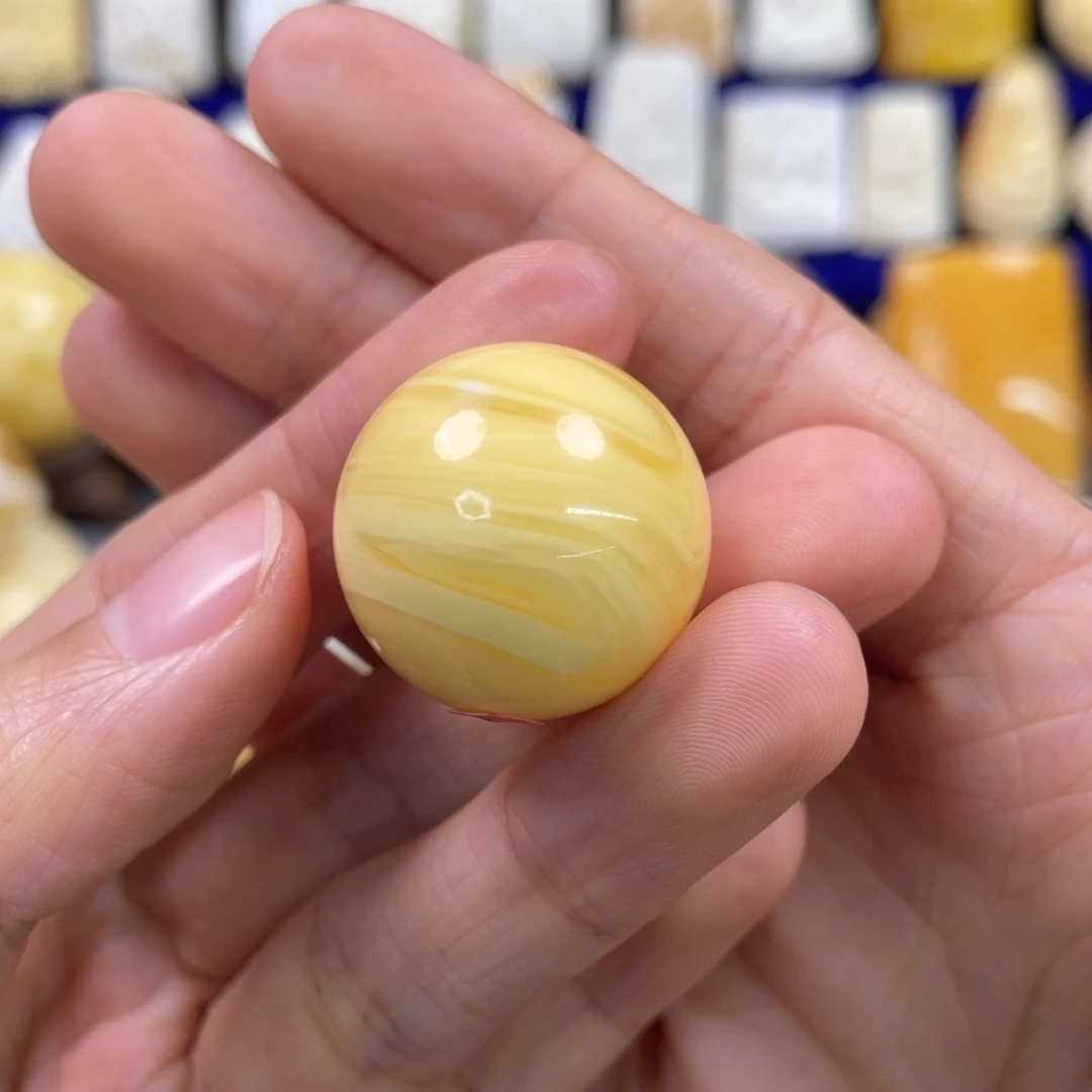 蜜蜡裸石未镶嵌琥珀蜜蜡珠子卡23.5mm