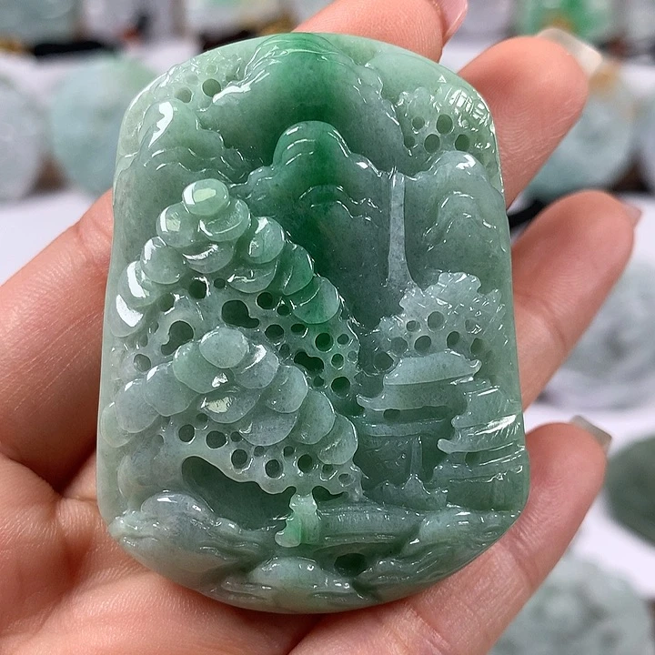 翡翠未镶嵌颈饰山水福利