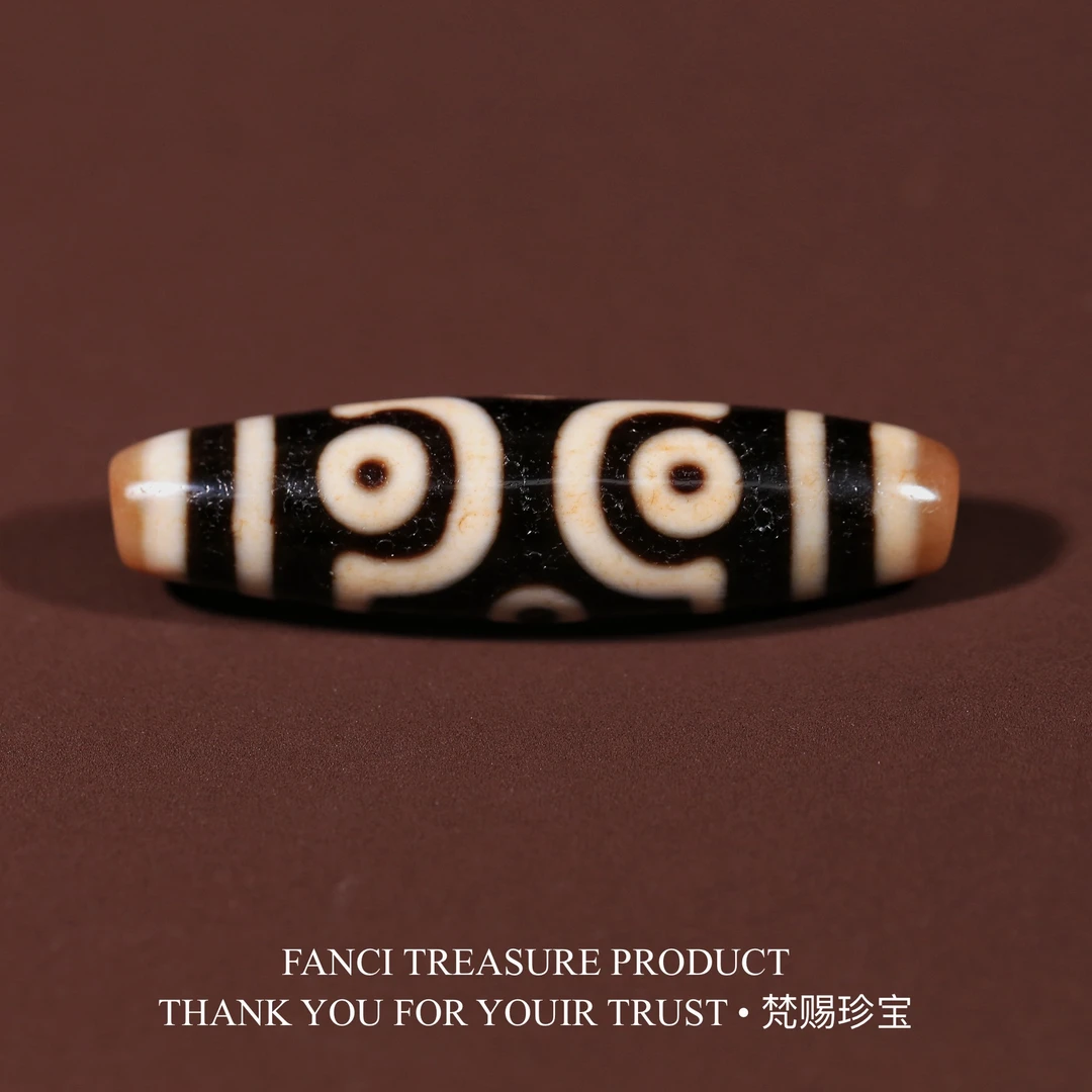 梵赐珍宝·【行运臻品任晓攀满砂】黑白十字金刚六眼55.1*14.5mm天珠