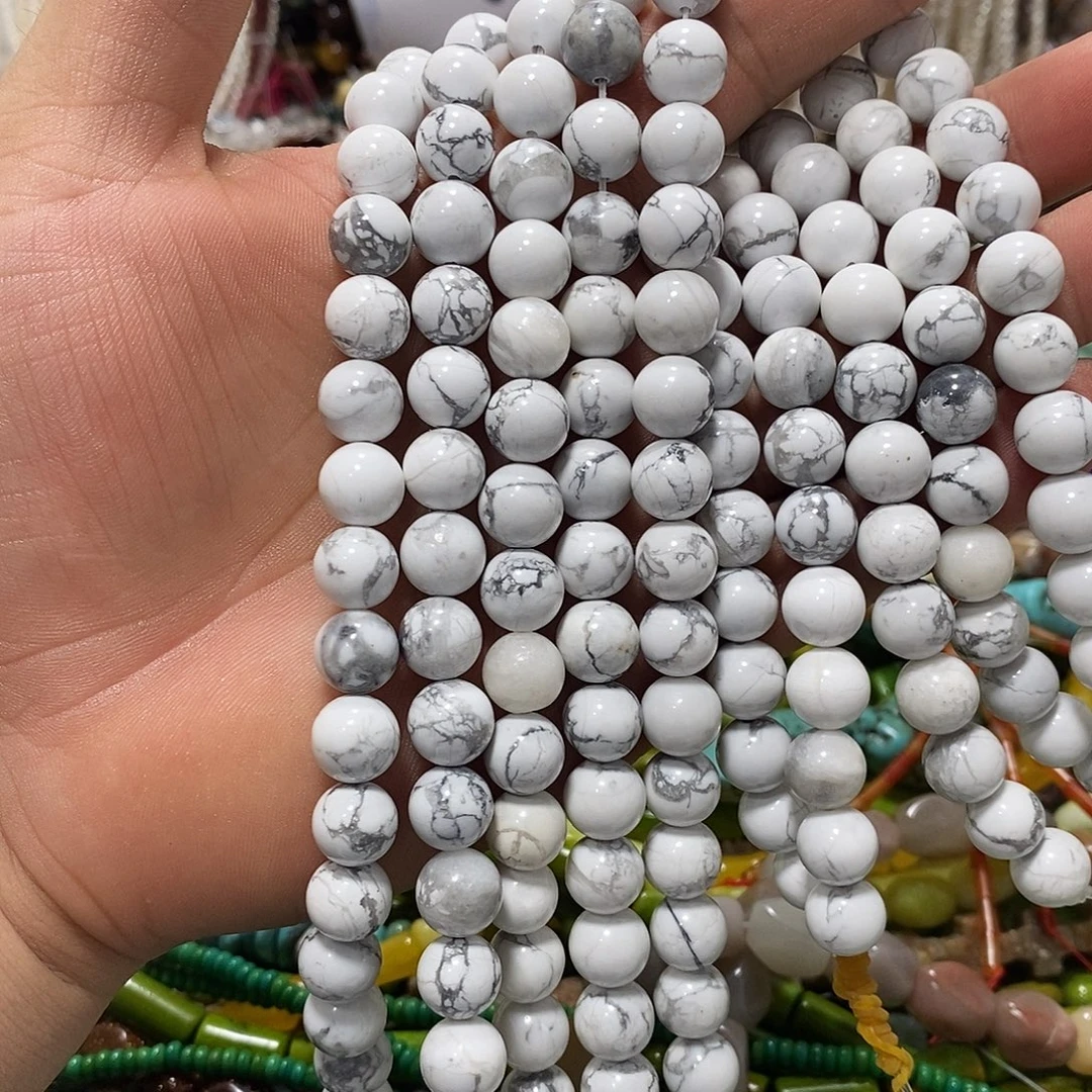 玛瑙/玉髓合金珠宝半成品天然白松K10mm一条