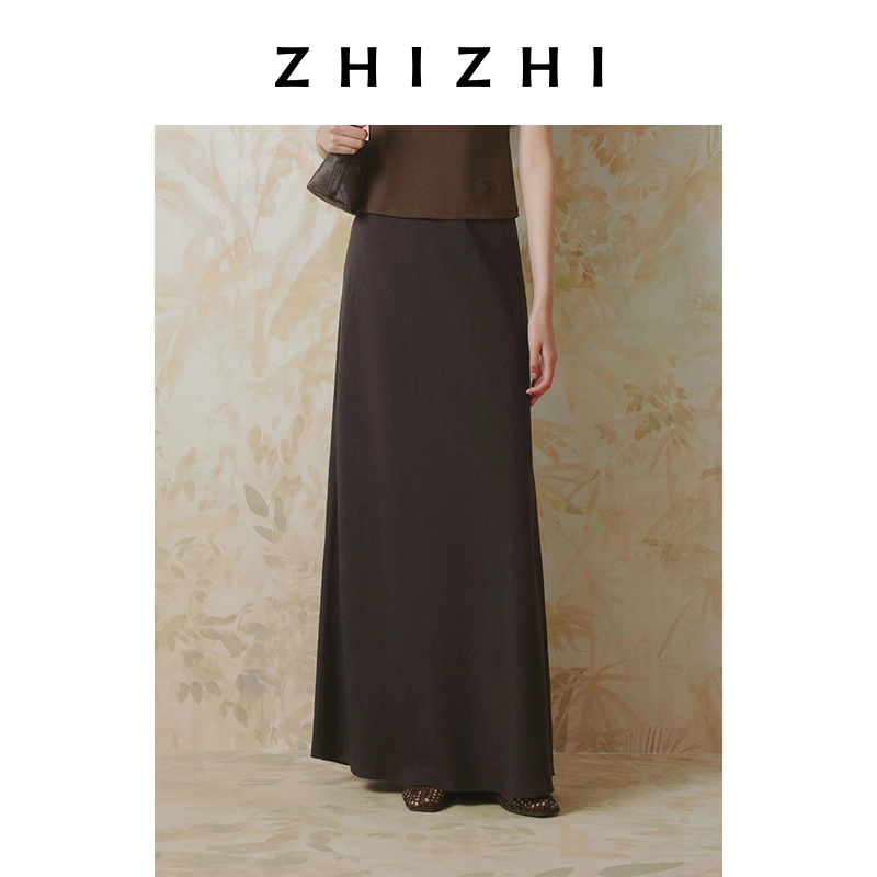 致知 姝媚令 半身裙2025春新款斜裁鱼尾裙ZZ2ESWB9012