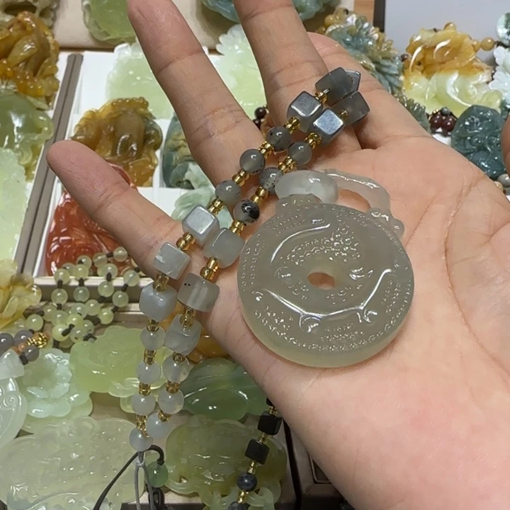 蛇纹石玉吊坠未镶嵌沙***5