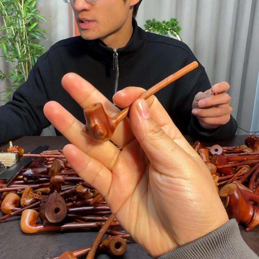 檬子木文玩手把件烟斗