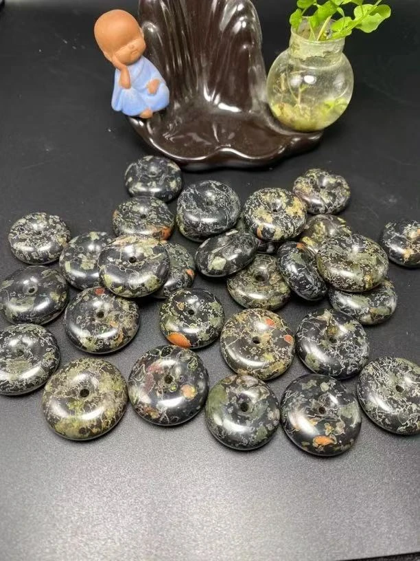 特色梅花玉安山岩玉平安扣吊坠新中式百搭挂件多样性发货拍一发一