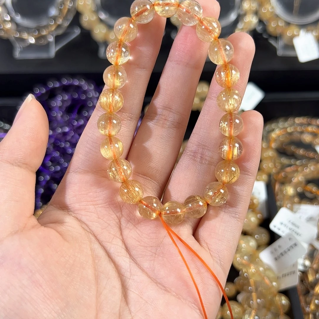 水晶手链未镶嵌天然金发晶
