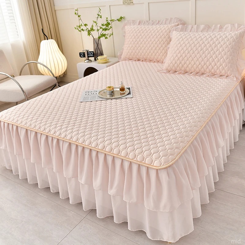 2025新款凉感丝乳胶床裙凉席防滑床可机