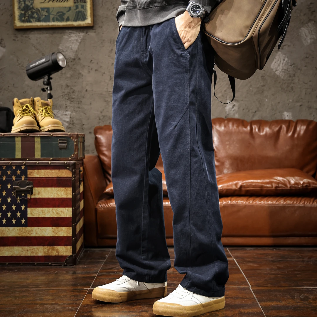法国Cebrodz美式高端休闲裤男宽松阔腿百搭长裤2025直筒工装裤潮