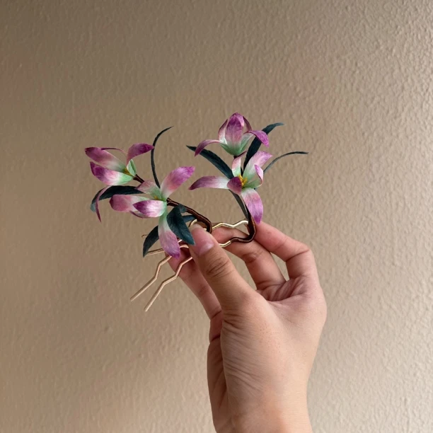 【一帘幽梦】秋暮绒花兰花发簪