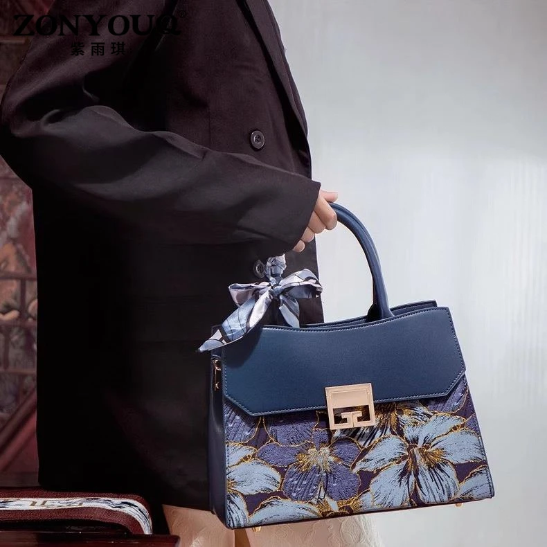 紫雨琪2025新款女包轻奢妈妈包时尚大气中年女士包包斜跨手提包