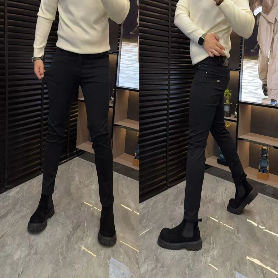 中腰精致韩大码男士秋冬牛仔裤弹力百搭潮流修身欧货商务小脚裤