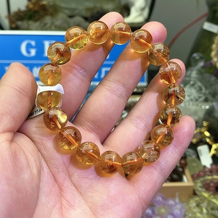 水晶手链未镶嵌黄水晶11+