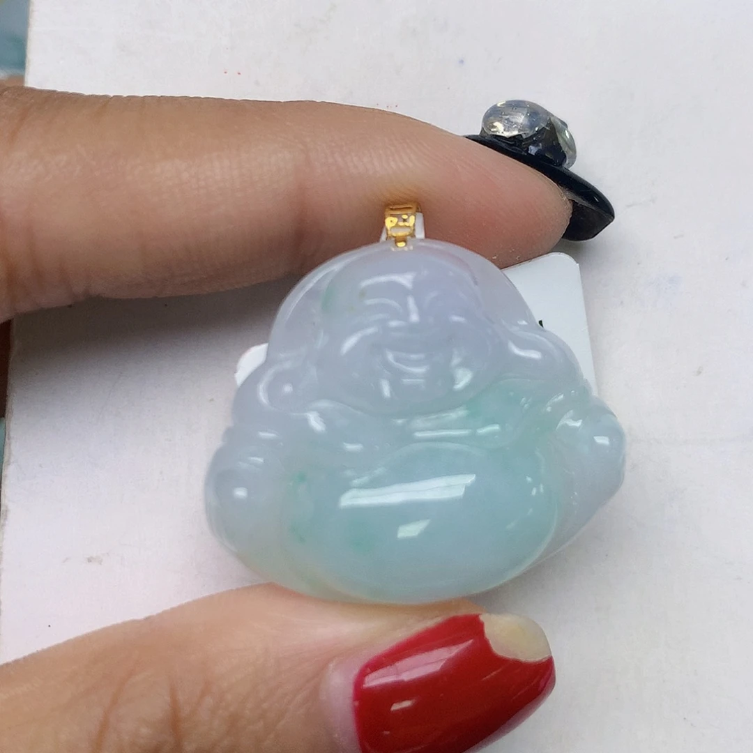 翡翠18K金镶嵌颈饰天然翡翠