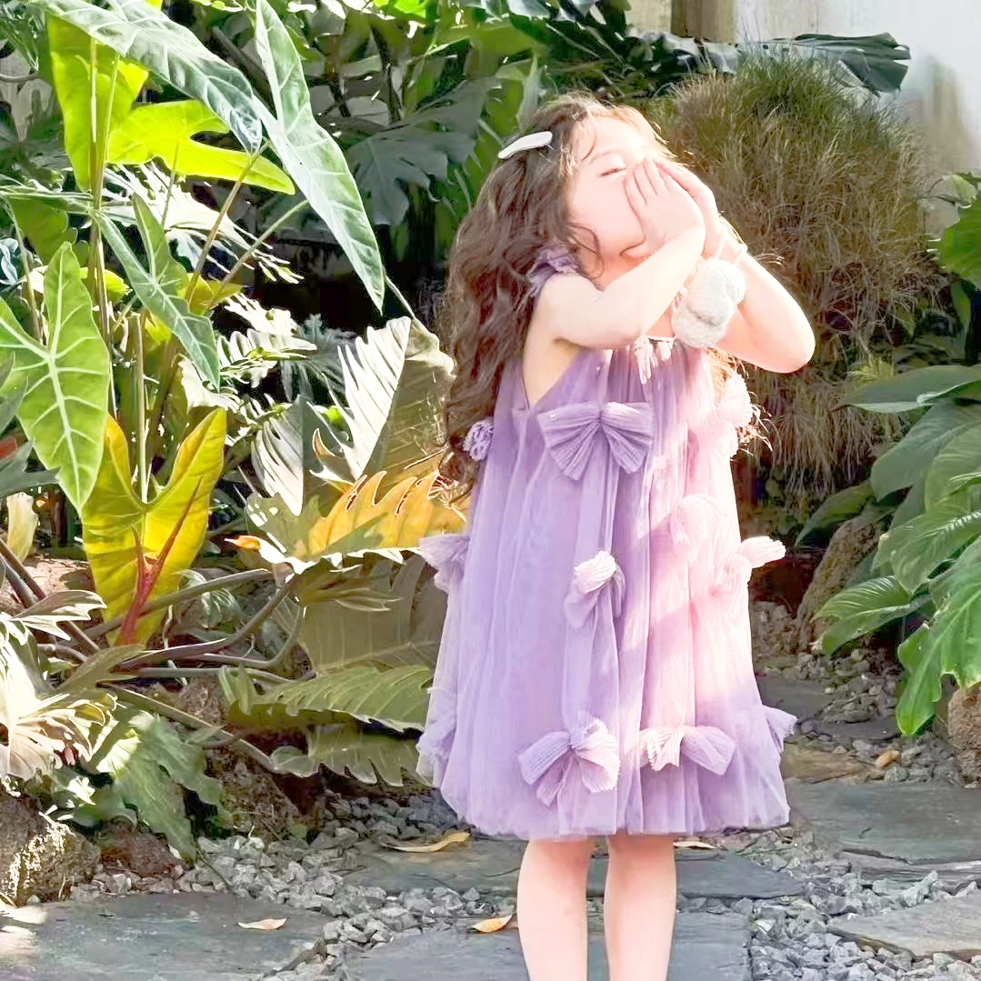 女童连衣裙夏装2025新款公主风儿童网纱夏季爆款洋气吊带中长款
