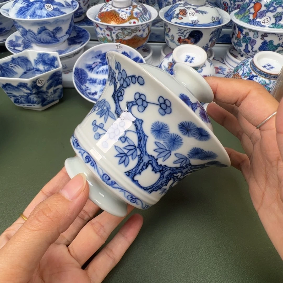 陶瓷景德镇纯手工纯手绘茶具木木53