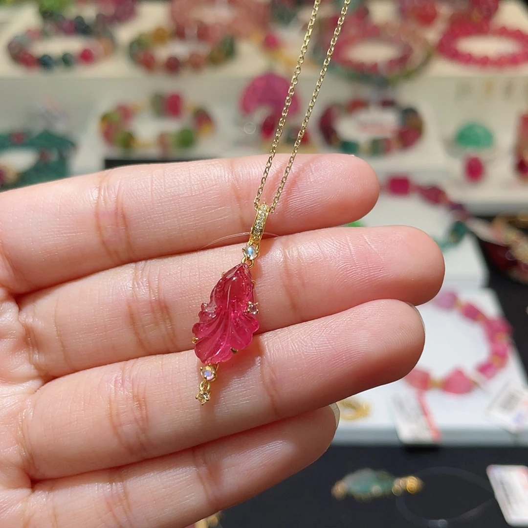 碧玺吊坠(不含链)18K金镶嵌 锦鲤