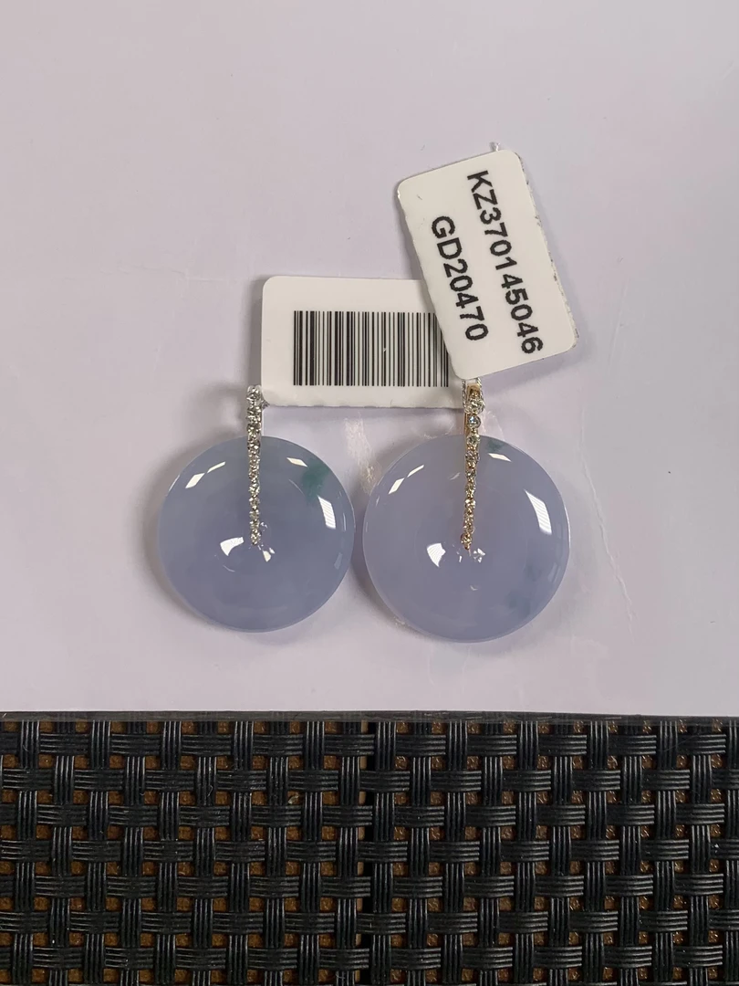 天然缅甸翡翠A货18K金镶嵌紫色平安扣多样性发货，发一件5 470