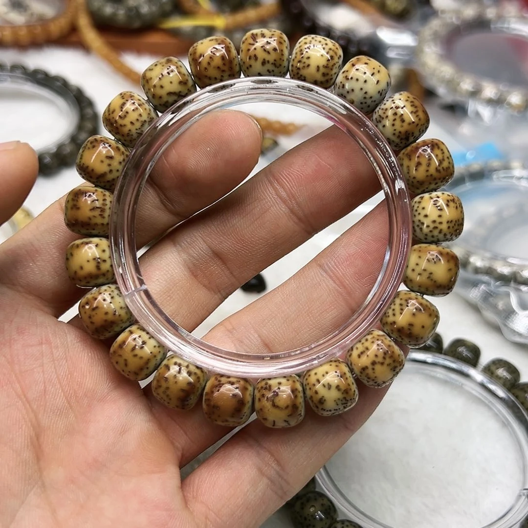 星月菩提手串96高端糯冰火烧云石玉星月菩提单圈11
