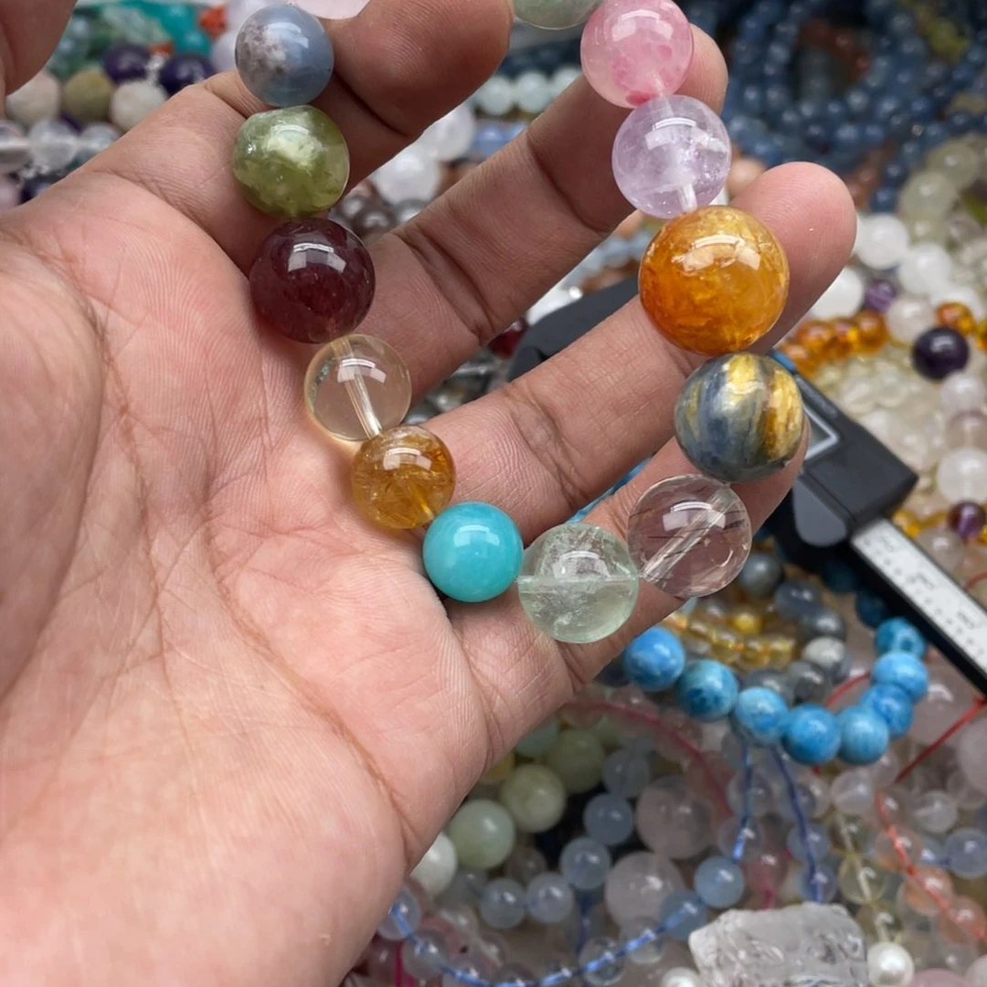 银S925镶嵌手链烟晶