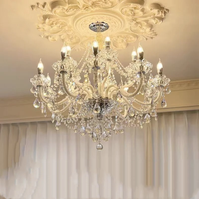 法式大气轻奢水晶吊灯客厅灯欧式现代高档别墅卧室大厅餐厅灯具