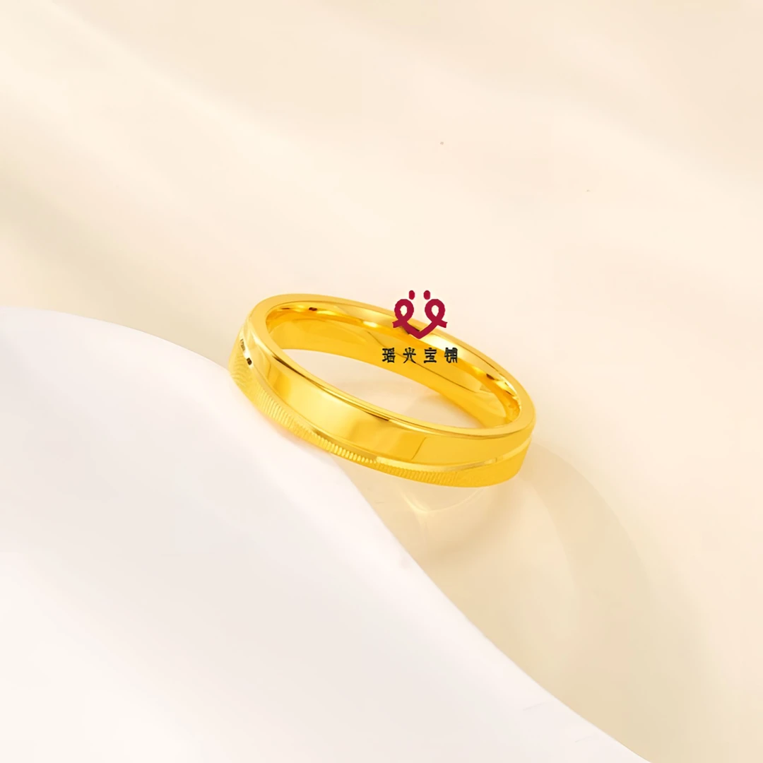 足银戒指 5G情侣车花刻纹指环时尚简约精致百搭轻奢高级感男女戒