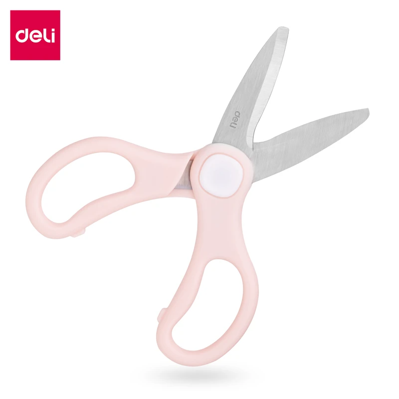 77773得力不锈钢辅食剪刀(粉色)