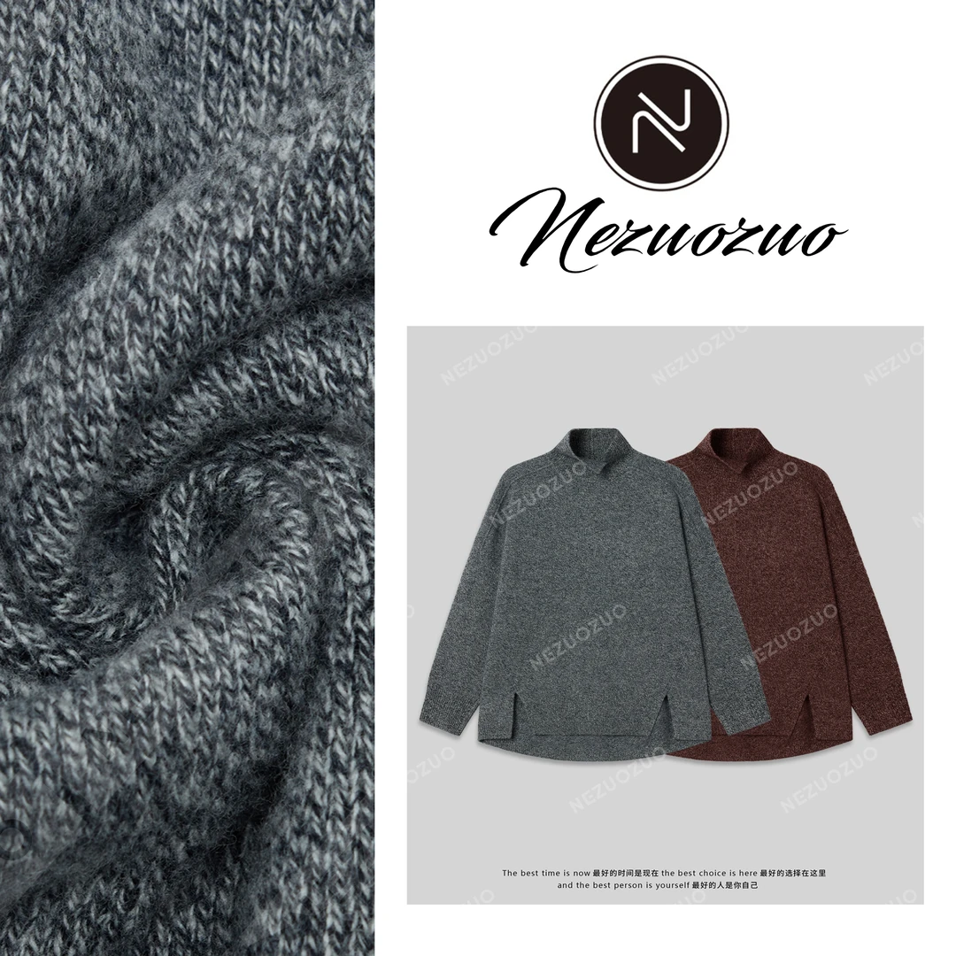 NEZUOZUO【菲菲羊毛织衫】王fei同款/精仿100绵羊毛/半高领开叉毛衣