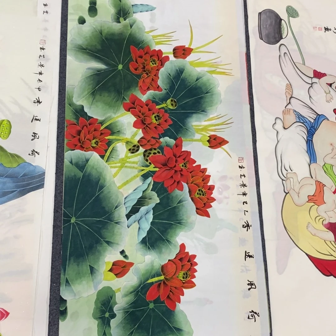 国画尺寸140✖️70四尺工笔纯手绘画