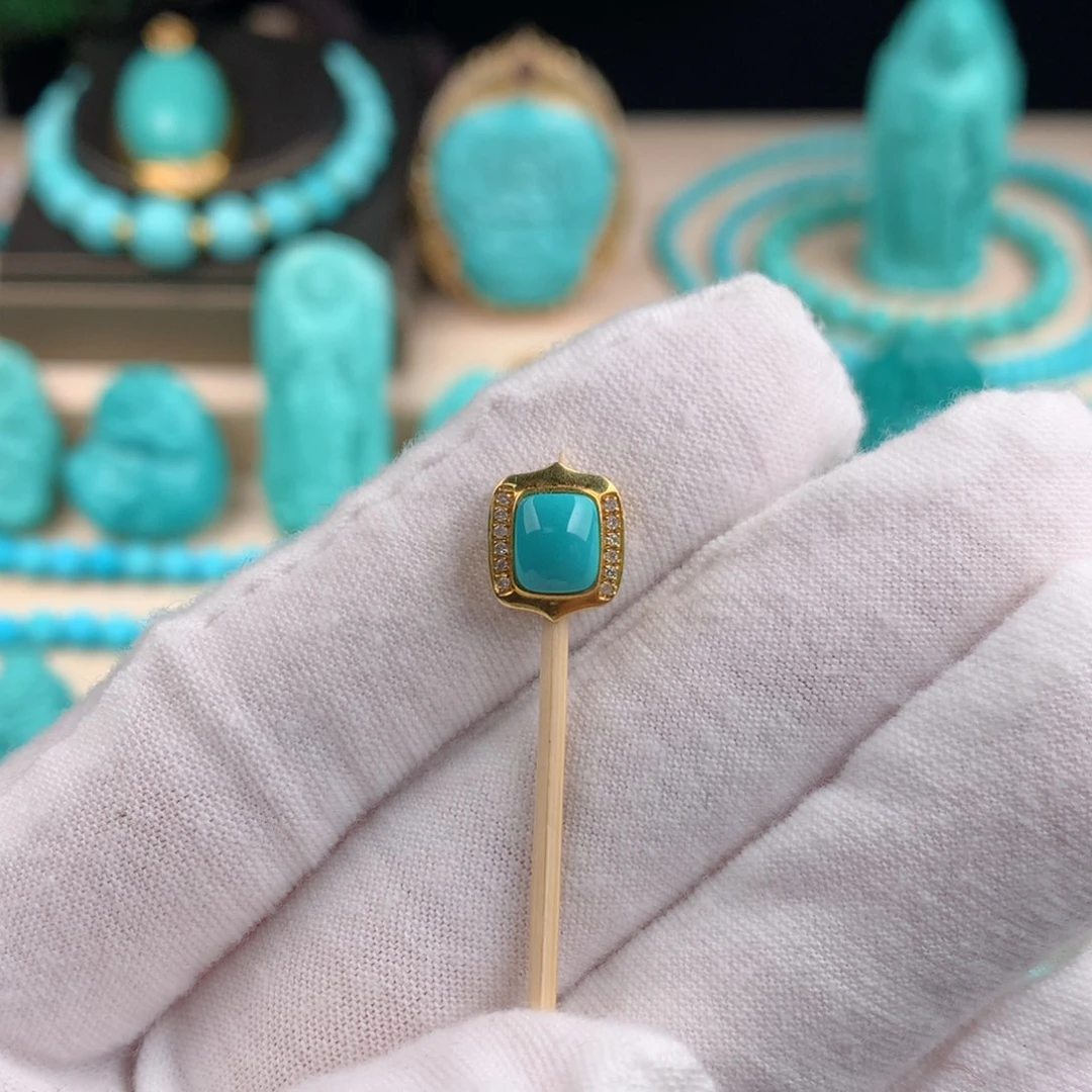 【闪购商品】绿松石珠宝半成品18K金镶嵌