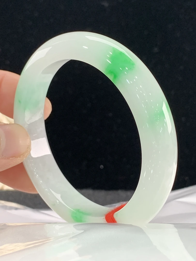 天然缅甸翡翠A货手镯55正圈2416